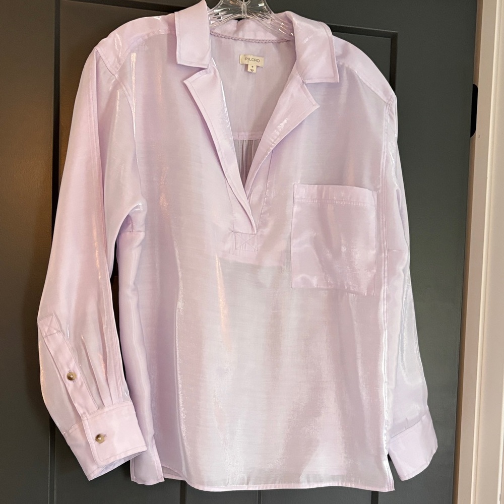 Anthropologie Lavender Shimmer Blouse